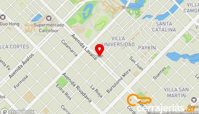 mapa de Guayacán Automatismos Proveedor de puertas para garaje en Resistencia