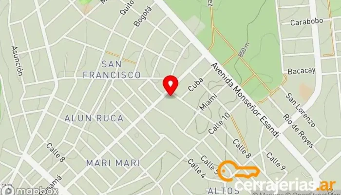 mapa de GW Maderas Carpintería en San Carlos de Bariloche