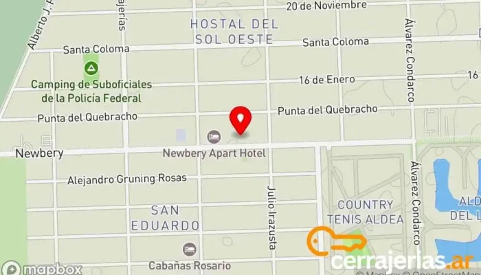 mapa de Hábitat Cerramientos Proveedor de ventanas en Rosario