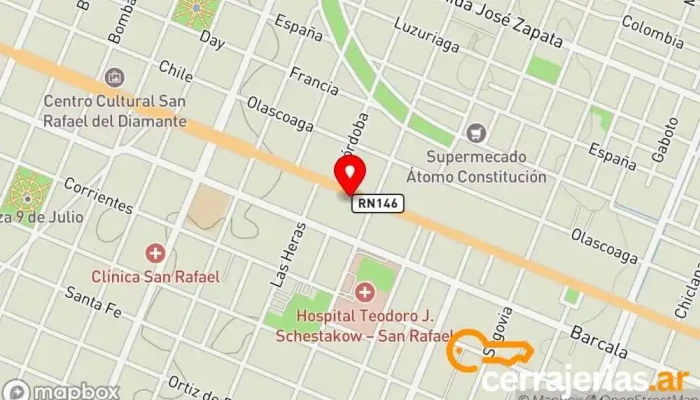 mapa de Herrajes San Rafael  en San Rafael