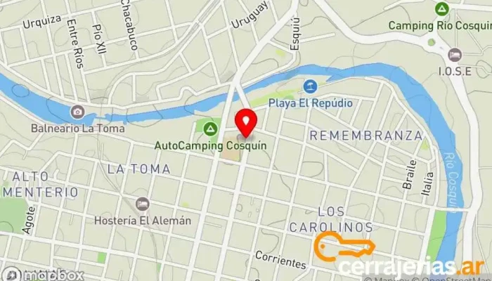 mapa de Herrería Artística Cosquín Herrero en Cosquín
