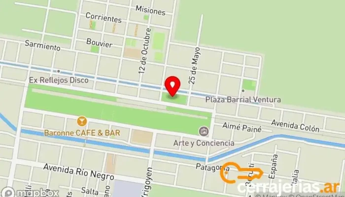 mapa de hesil srl Fábrica de puertas en Ingeniero Luis A. Huergo