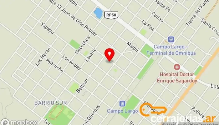 mapa de HFVIDRIOS Taller de instalación de puertas y ventanas en Campo Largo