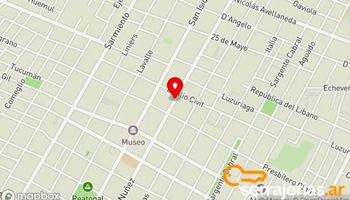 mapa de Híper Casa Tienda de materiales para la construcción, Fábrica de puertas, Carpintería, Fábrica de muebles, Ferretería en Rivadavia