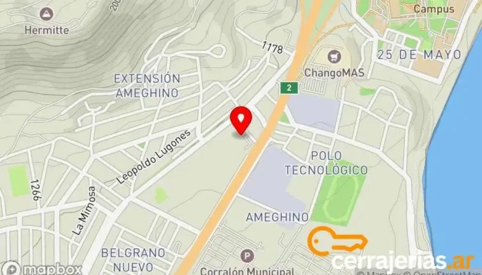 mapa de Hiper Tehuelche Tienda de materiales para la construcción en U9005 Comodoro Rivadavia