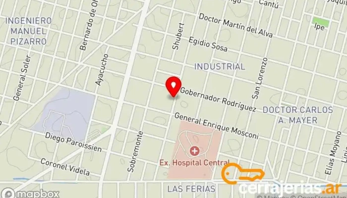 mapa de Hipolito Aberturas Ventana de aluminio en Río Cuarto