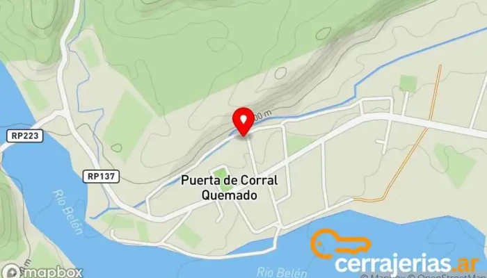 mapa de Hosteria PUERTA DE CORRAL QUEMADO Hotel en Puerta de Corral Quemado