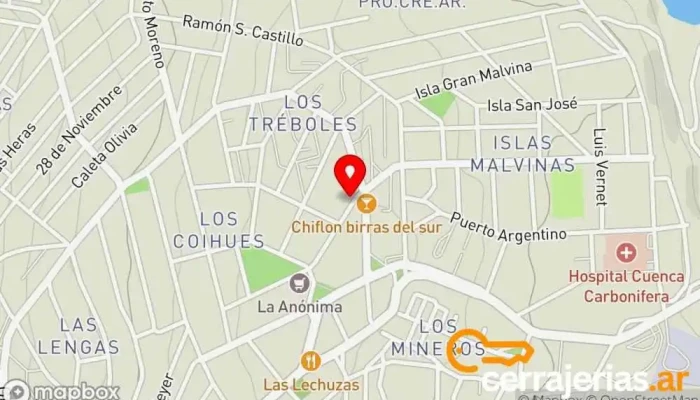 mapa de Hotel Nazo  en Z9407 Río Turbio