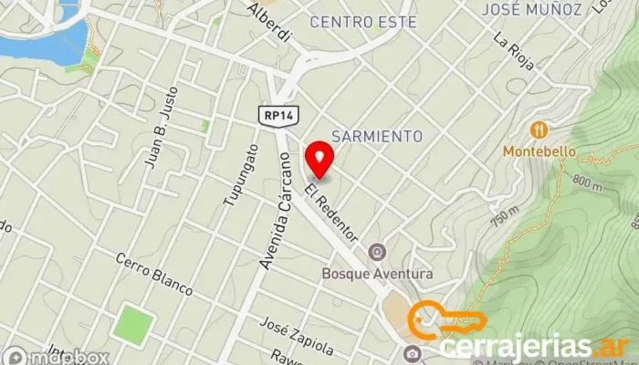 mapa de Hotel Portal del Sol Hotel en Villa Carlos Paz