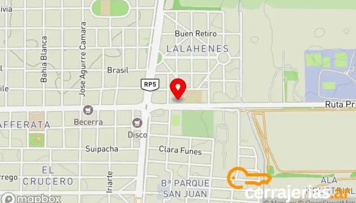 mapa de Indoors Aberturas Alta Gracia Fábrica de puertas, Proveedor de aluminio, Ventana de aluminio, Fábrica de muebles, Tienda de artículos para el hogar en Alta Gracia