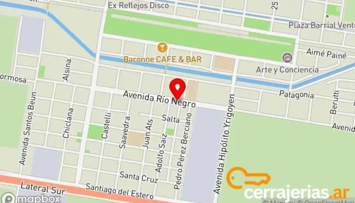 mapa de Ingeniero huergo Lugar de interés histórico en Ingeniero Luis A. Huergo