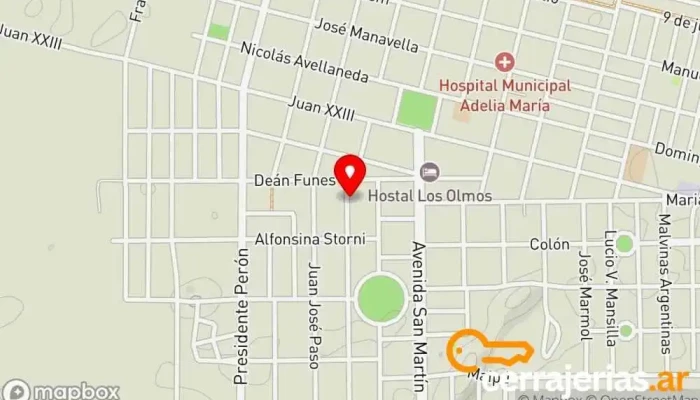 mapa de IngenieroSanchi ABERTURAS Centro comercial en Adelia María