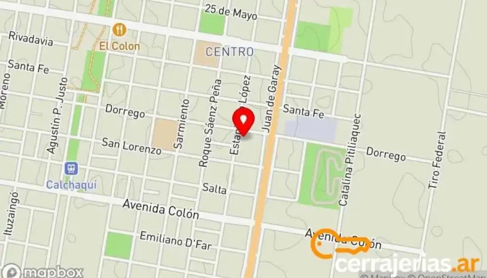 mapa de J&H aberturas Fábrica de puertas en Calchaquí