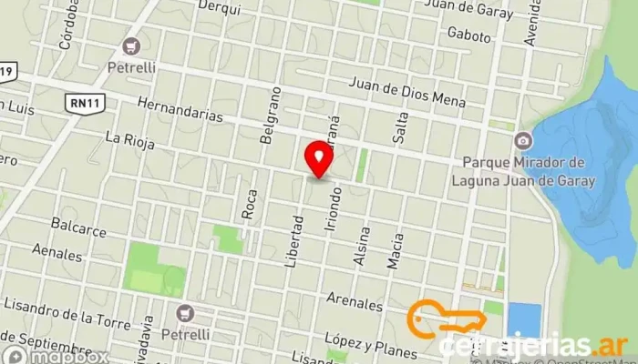 mapa de Juan Carlos Domingorena - Aberturas de Aluminio Comercio en Santo Tomé