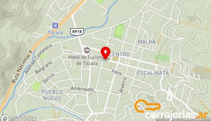 mapa de Kusikanky Restaurante en Tilcara