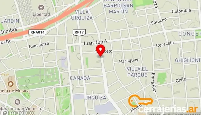 mapa de LA AGUILANA SRL Empresa de mármoles en San Juan