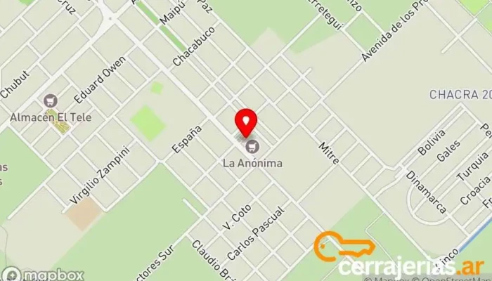 mapa de La Anónima Supermercado en U9105 Gaiman