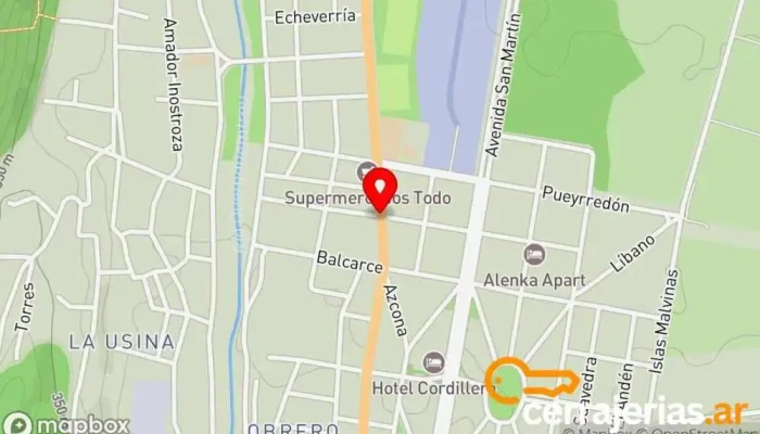 mapa de La Casa Grande Restaurante en El Bolsón