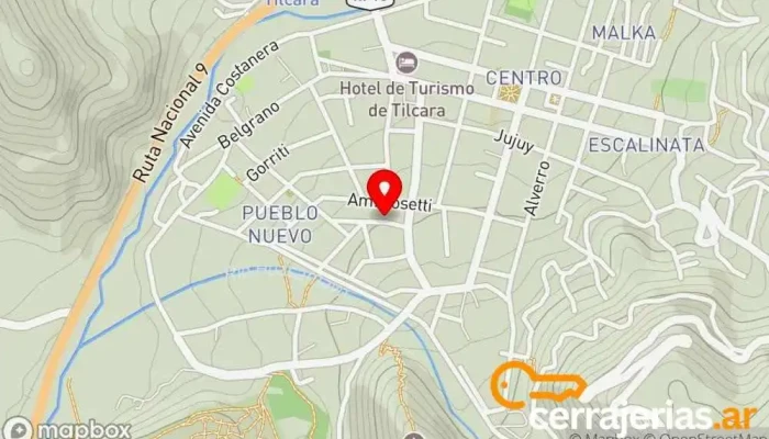 mapa de La Pirquita Alojamiento Alojamiento en Tilcara