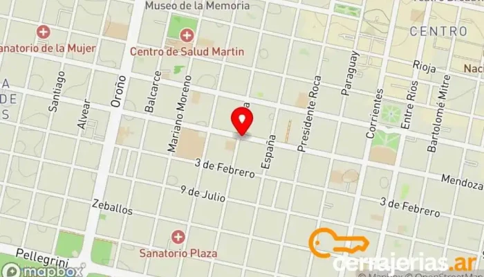 mapa de La Vidrieria Rosario Tienda de cristales y espejos, Tienda de mamparas de ducha en BII