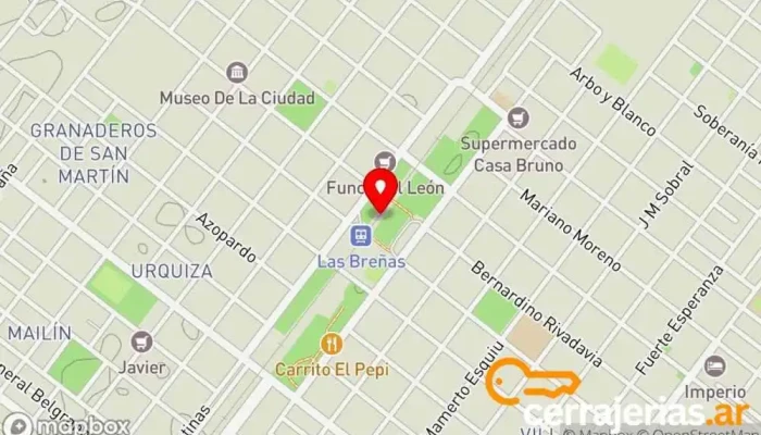 mapa de Las Breñas  en Las Breñas