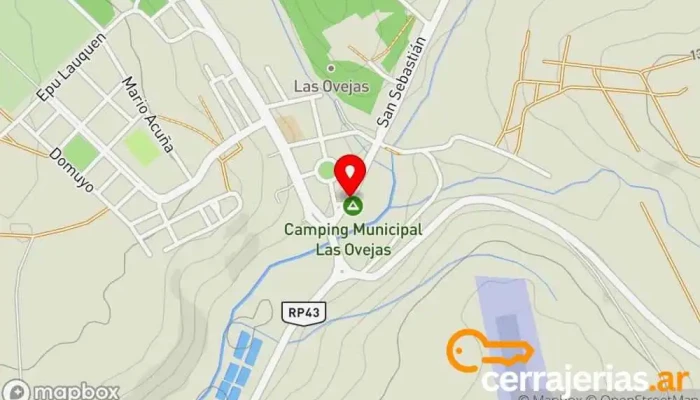 mapa de Las Ovejas  en Las Ovejas