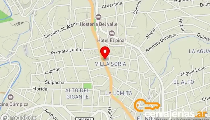 mapa de Lescano Aluminio s.a.s Proveedor de aluminio, Tienda de artículos para el hogar en La Falda