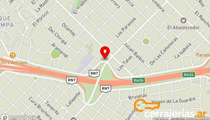 mapa de Libermet Fábrica de puertas, Proveedor de puertas para garaje en Ituzaingó