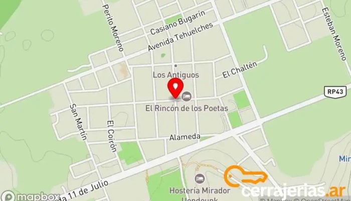 mapa de Los Antiguos, Santa Cruz Atracción turística en Los Antiguos
