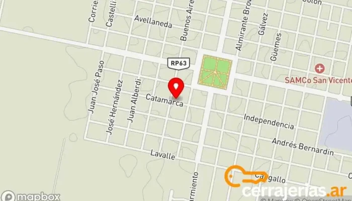 mapa de Lottersberger Aberturas-Vidrios Fábrica de puertas en San Vicente