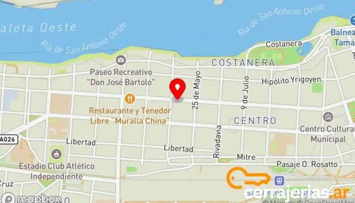 mapa de Madera del Golfo SA Fábrica de maquinaria agrícola, Proveedor de equipos agrícolas, Establecimiento de venta de madera, Tienda de herramientas, Tienda de suministros para trabajar la madera en San Antonio Oeste
