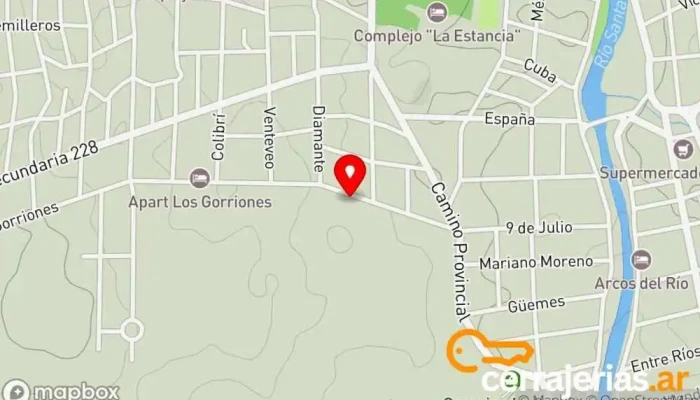 mapa de Maderas Alsur SRL  en Santa Rosa de Calamuchita