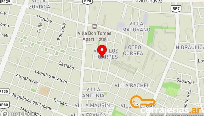 mapa de MADERAS ARIEL Taller de instalación de puertas y ventanas en Rawson