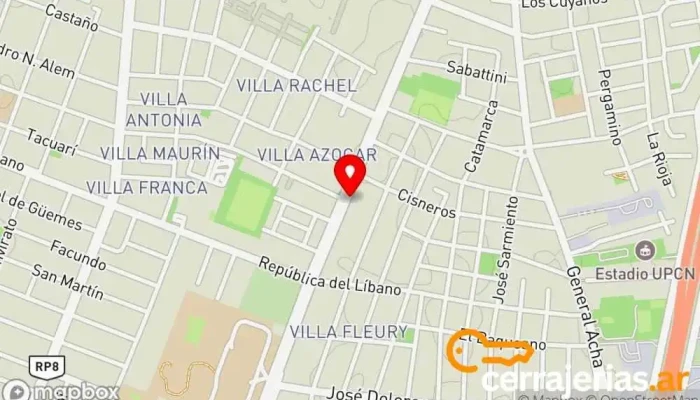 mapa de Maderas Lliteras S.R.L. Establecimiento de venta de madera, Ferretería en Rawson