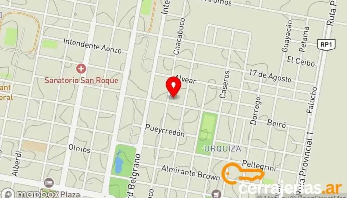 mapa de Maderera Morteros Establecimiento de venta de madera, Tienda de muebles de pino en Morteros