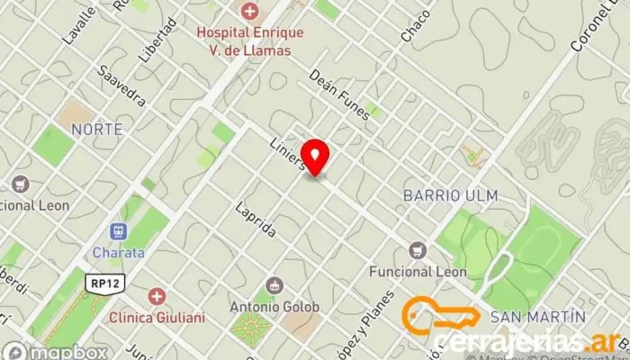 mapa de Maderística Charata Carpintero, Tienda de mobiliario para dormitorios, Tienda de muebles, Tienda de muebles de pino en Charata
