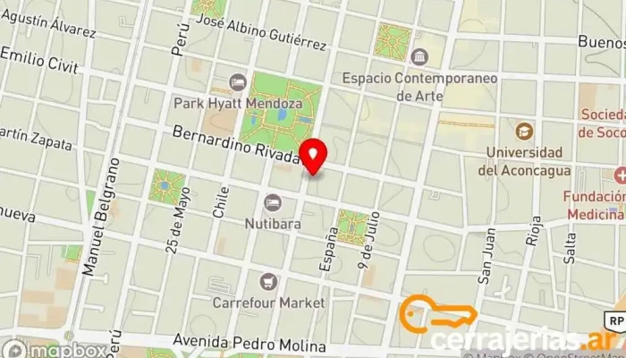 mapa de Magallanes Cerrajería Cerrajero en Mendoza