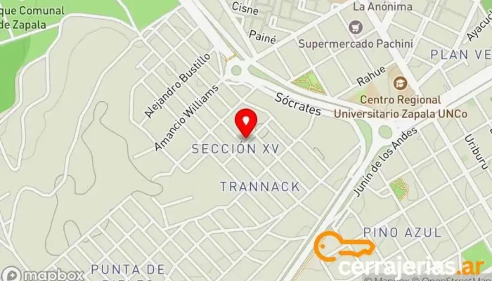 mapa de Manuel servicios Fábrica en Zapala