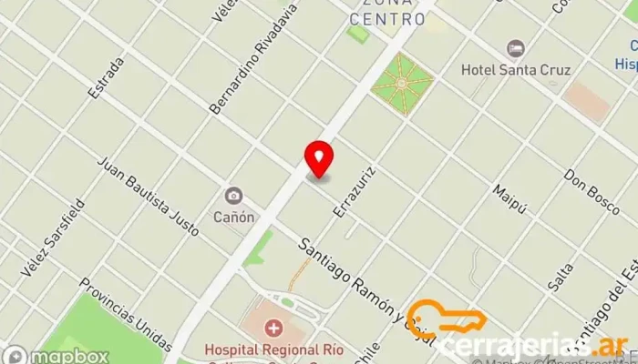 mapa de Marcos Aberturas SAS Ventana de aluminio en Z9400 Río Gallegos