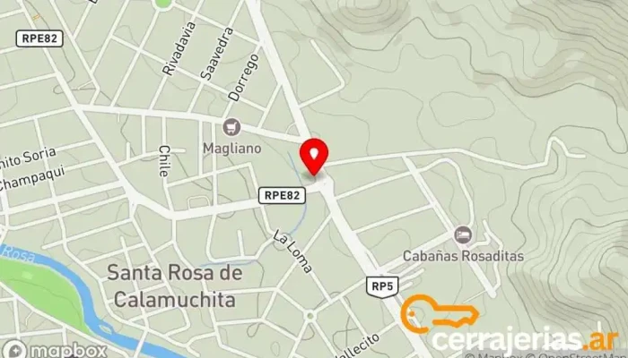 mapa de Marmolería - Amoblamientos Amoblar Tienda de muebles en Santa Rosa de Calamuchita
