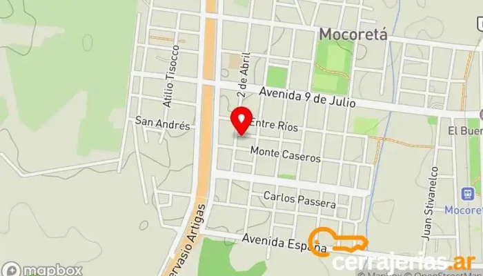 mapa de MC Aberturas De Aluminio Tienda de materiales para la construcción en Mocoreta
