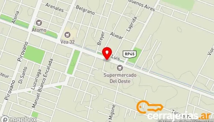 mapa de Mercado Metalúrgico Tienda de herramientas, Ferretería, Empresa de suministros industriales en San Martín