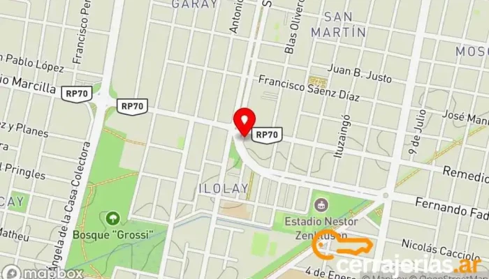 mapa de Metalúrgica Adrián Sanmartino  en Rafaela