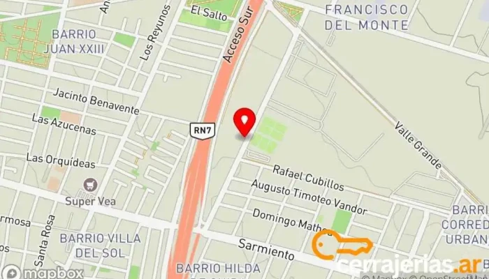 mapa de METALURGICA CHAVEZ E HIJOS  en Godoy Cruz