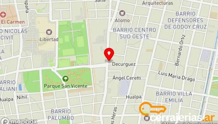 mapa de Metalúrgica Pareja Fábrica de puertas en Godoy Cruz
