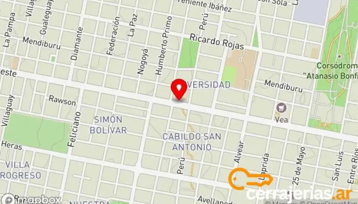 mapa de Midon Cerrajeria Cerrajero en Concordia