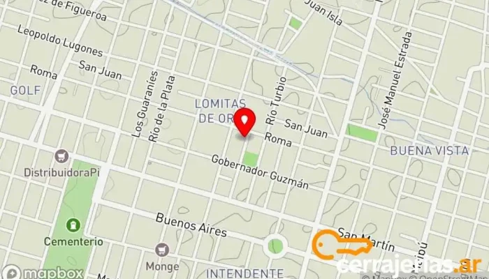 mapa de MODO Amoblamientos. Muebles a medida. Fábrica de muebles en Río Cuarto