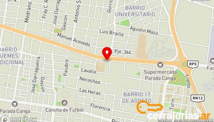 mapa de Molduras en Corrientes Capital Apartamento turístico en BPR