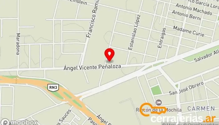 mapa de MONY ABERTURAS Y AMOBLAMIENTOS Proveedor de aluminio en Z9400 Río Gallegos