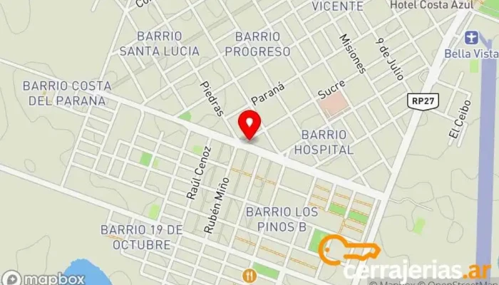mapa de MT muebles y cortes a medidas Fábrica de muebles en Bella Vista